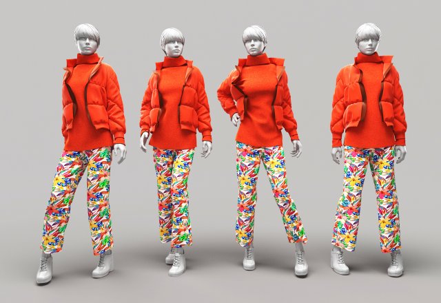 Woman Mannequin 8 3D Модель .c4d .max .obj .3ds .fbx .stl .blend 