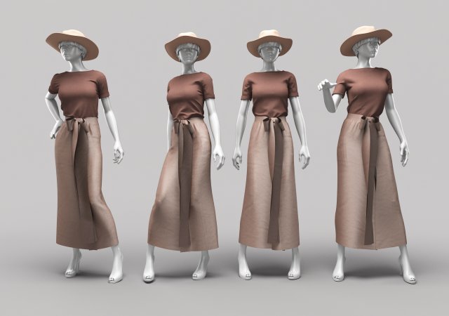 Woman Mannequin 11 3D Модель .c4d .max .obj .3ds .fbx .stl .blend 