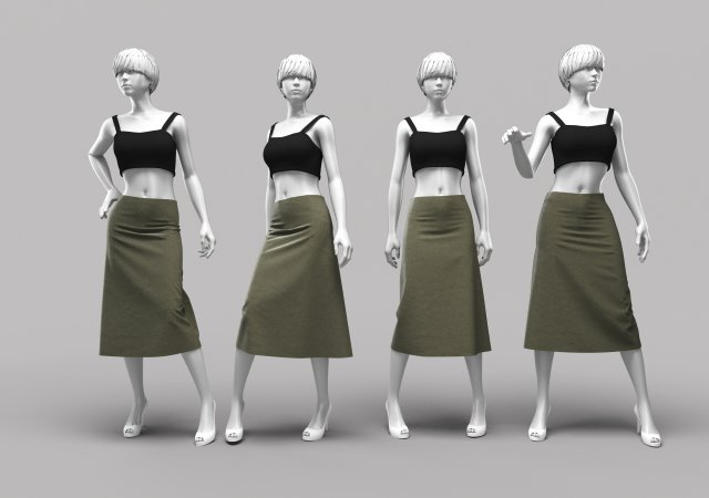 Woman Mannequin 12 Model 3D .c4d .max .obj .3ds .fbx .stl .blend 
