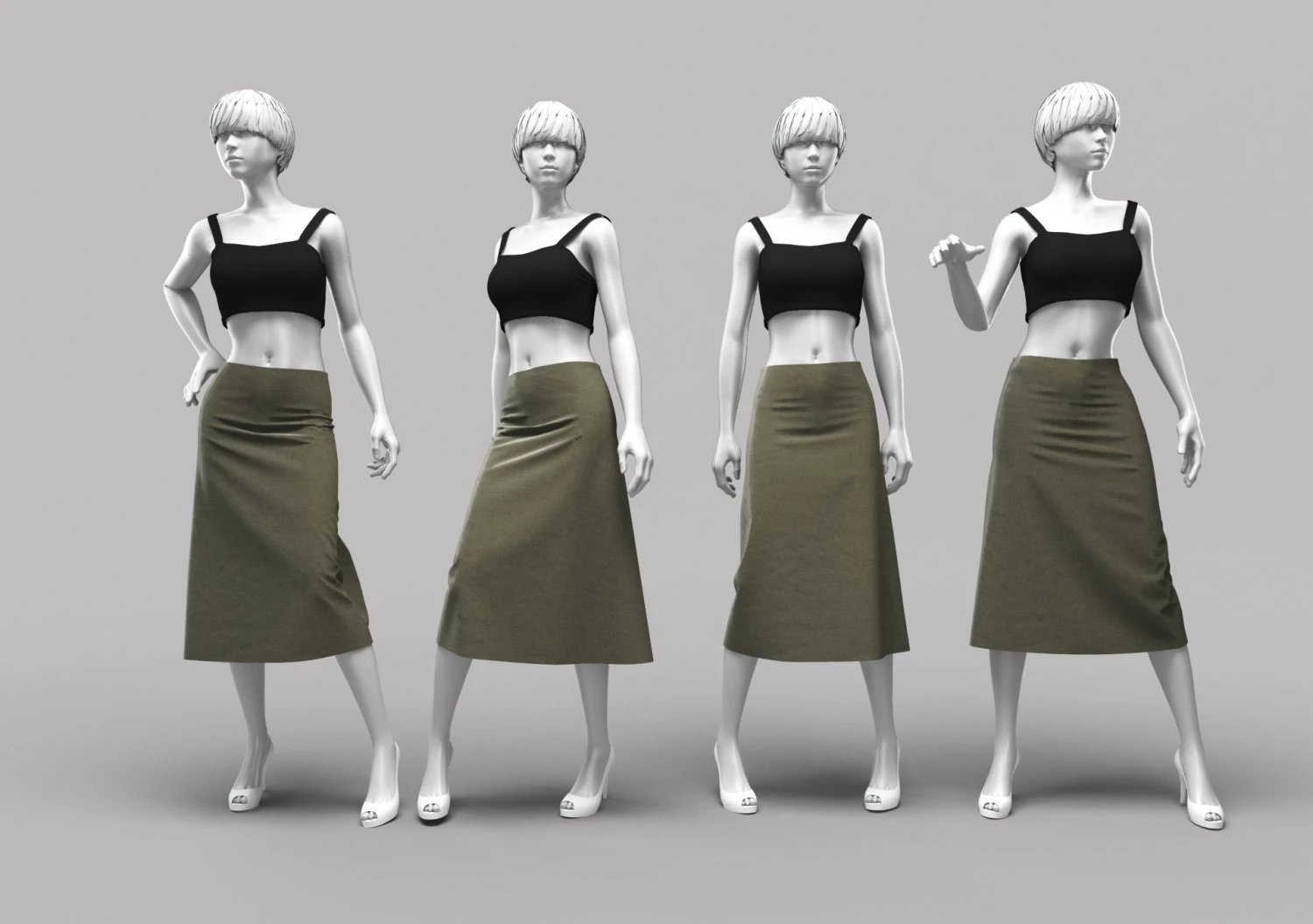 Woman Mannequin 12 3D Model .c4d .max .obj .3ds .fbx .stl .blend 