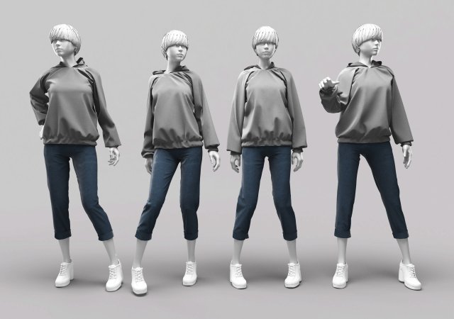 Woman Mannequin 13 Model 3D .c4d .max .obj .3ds .fbx .stl .blend 