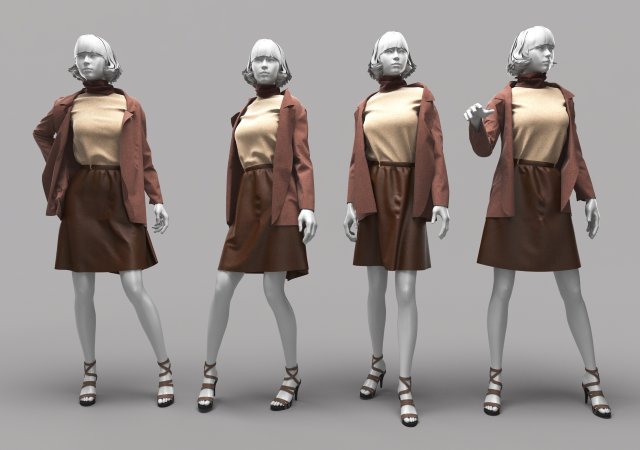 Woman Mannequin 16 3D Модель .c4d .max .obj .3ds .fbx .stl .blend 