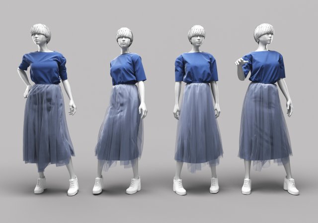 Woman Mannequin 17 3D Model .c4d .max .obj .3ds .fbx .stl .blend