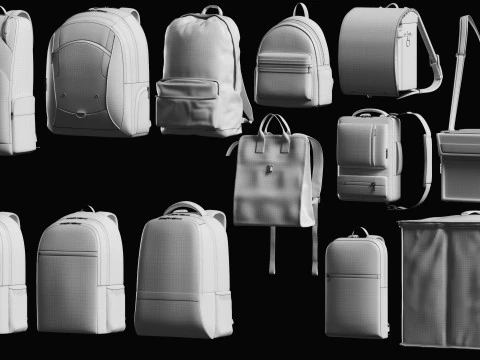 Backpack Basemesh Collection 3D Model