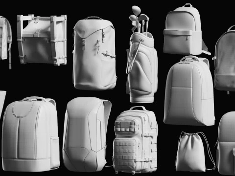 Backpack Basemesh Collection 3D Model