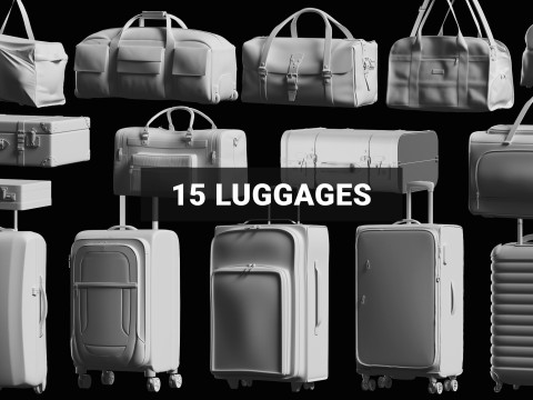 Luggage Basemesh Collection 3D Model