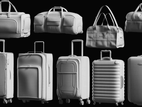Luggage Basemesh Collection 3D Model