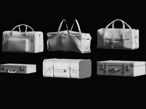 Luggage Basemesh Collection 3D Model