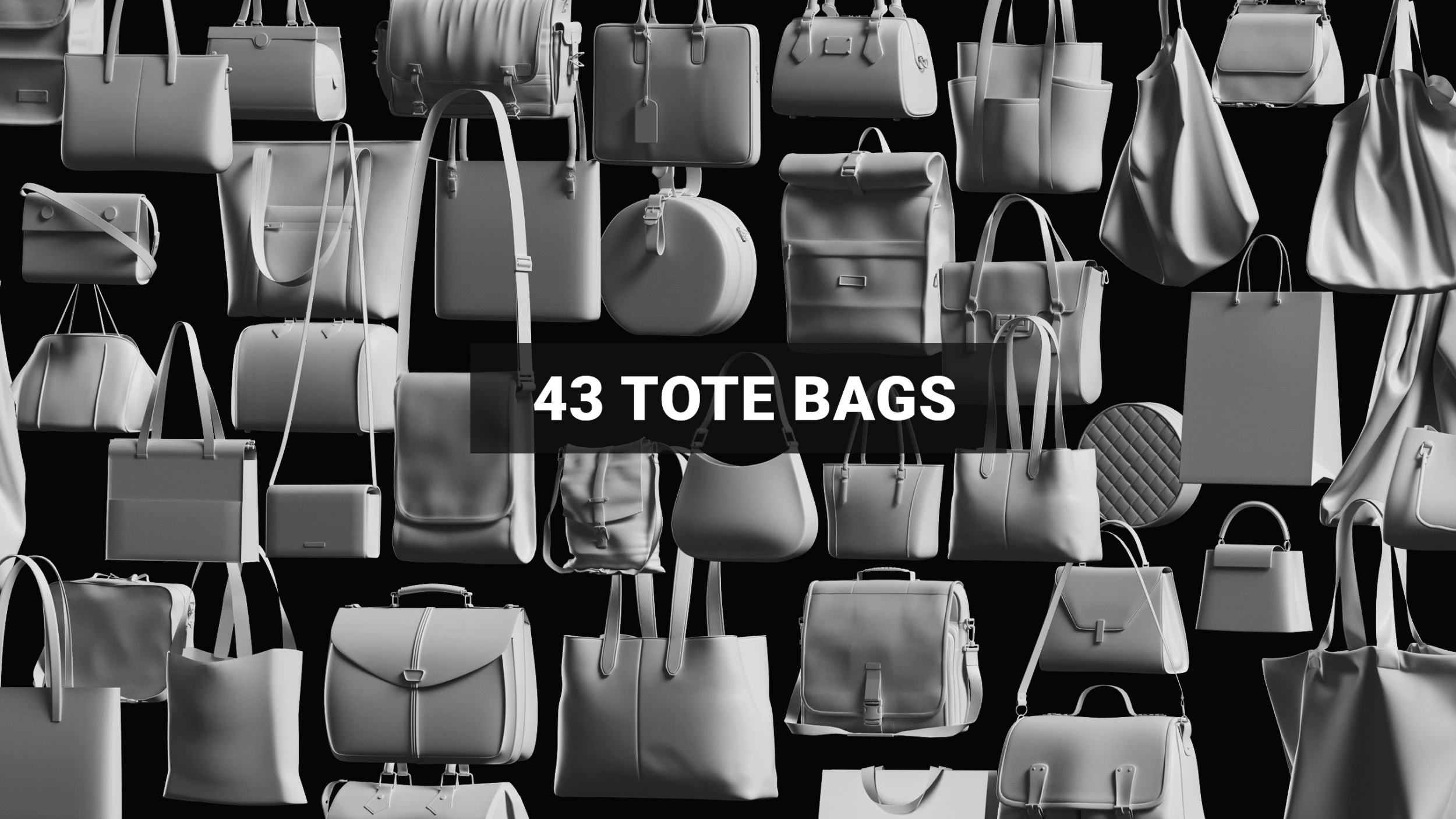 Tote Bag Basemesh Collection 3D Model .c4d .max .obj .3ds .fbx .stl .blend 