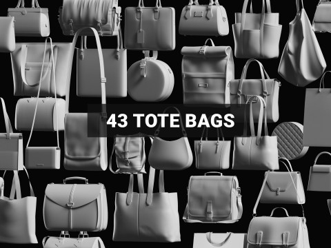 Tote Bag Basemesh Collection 3D Model