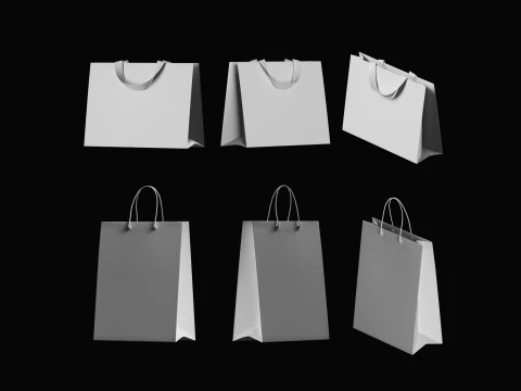 Tote Bag Basemesh Collection 3D Model