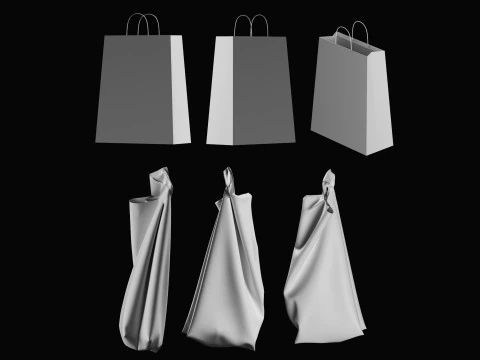 Tote Bag Basemesh Collection 3D Model
