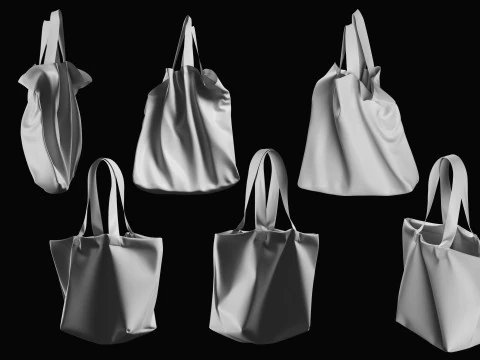 Tote Bag Basemesh Collection 3D Model