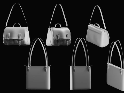 Tote Bag Basemesh Collection 3D Model