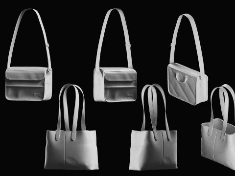 Tote Bag Basemesh Collection 3D Model