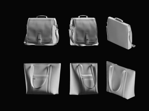 Tote Bag Basemesh Collection 3D Model