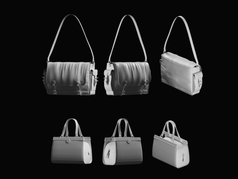 Tote Bag Basemesh Collection 3D Model