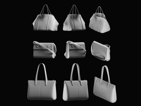 Tote Bag Basemesh Collection 3D Model