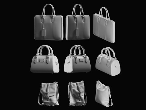 Tote Bag Basemesh Collection 3D Model