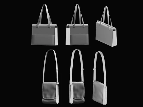 Tote Bag Basemesh Collection 3D Model