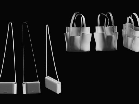Tote Bag Basemesh Collection 3D Model