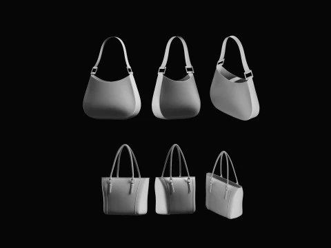 Tote Bag Basemesh Collection 3D Model