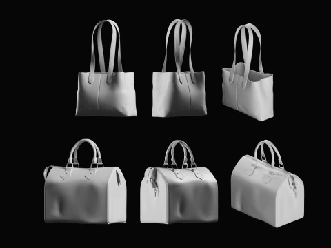 Tote Bag Basemesh Collection 3D Model