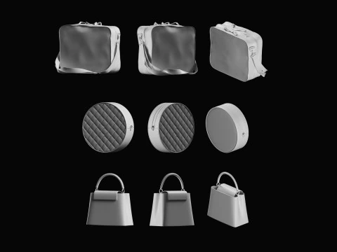 Tote Bag Basemesh Collection 3D Model