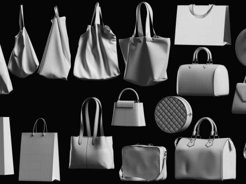Tote Bag Basemesh Collection 3D Model