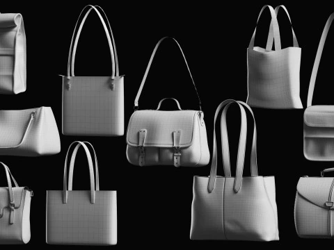 Tote Bag Basemesh Collection 3D Model