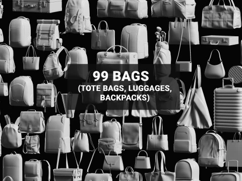 Сумки Basemesh Collection 3D Модель