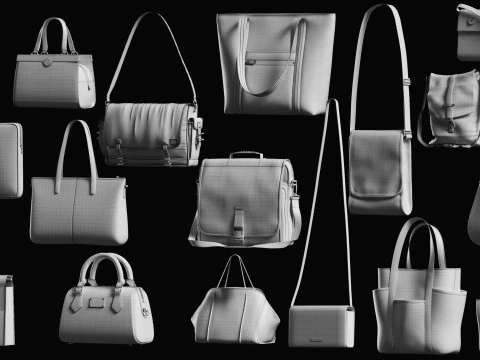 Bags Basemesh Collection 3D Model