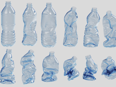 Crushed Plastic Bottle v1 3D Model