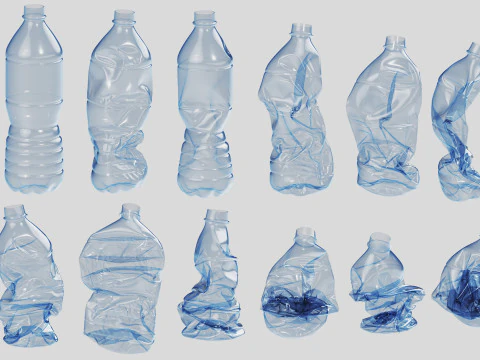 Crushed Plastic Bottle v1 3D Model
