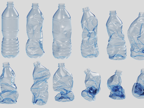 Crushed Plastic Bottle v1 3D Model