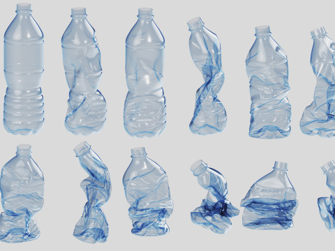 Crushed Plastic Bottle v1 3D Model