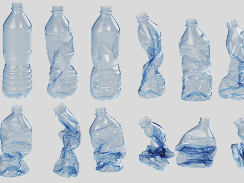 Crushed Plastic Bottle v1 3D Model