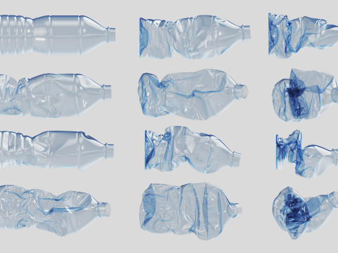 Crushed Plastic Bottle v1 3D Model