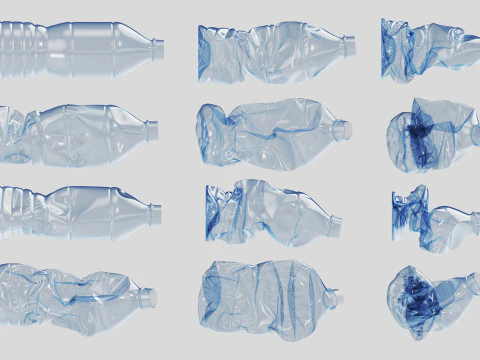 Crushed Plastic Bottle v1 3D Model