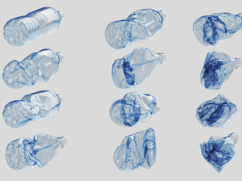 Crushed Plastic Bottle v1 3D Model