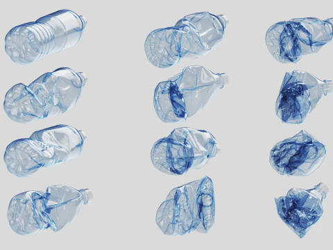Crushed Plastic Bottle v1 3D Model