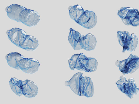 Crushed Plastic Bottle v1 3D Model