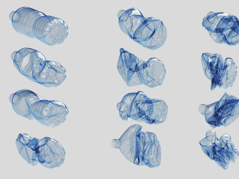 Crushed Plastic Bottle v1 3D Model