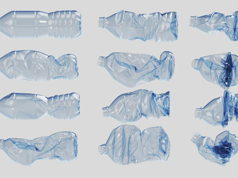 Crushed Plastic Bottle v1 3D Model