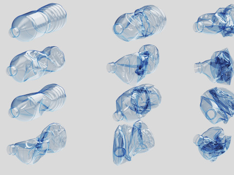 Crushed Plastic Bottle v1 3D Model