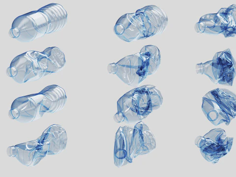 Crushed Plastic Bottle v1 3D Model