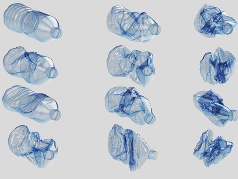 Crushed Plastic Bottle v1 3D Model