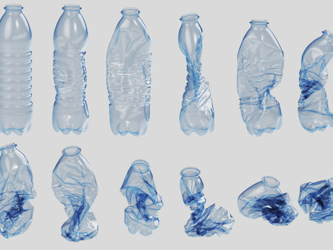 Crushed Plastic Bottle v2 Modello 3D