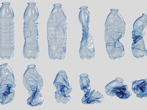 Crushed Plastic Bottle v2 3D Model