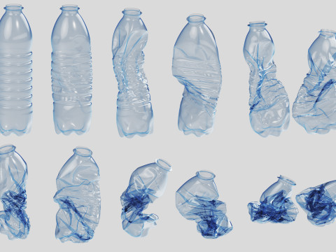 Crushed Plastic Bottle v2 Modello 3D